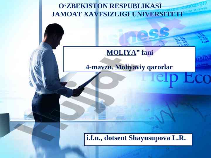 Moliyaviy qarorlar tahlili bilan tanishtirish