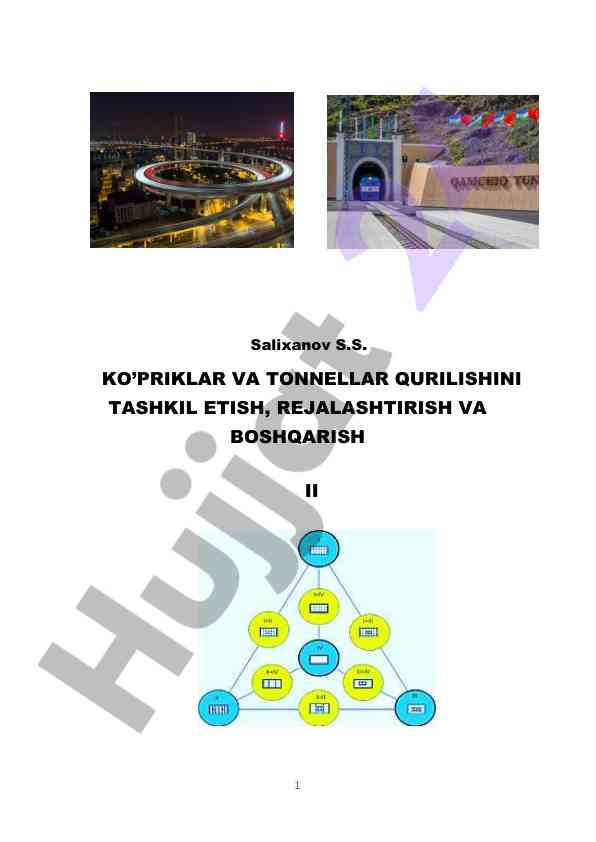 Ko‘priklar va tonnellar qurilishini tashkil etish ii