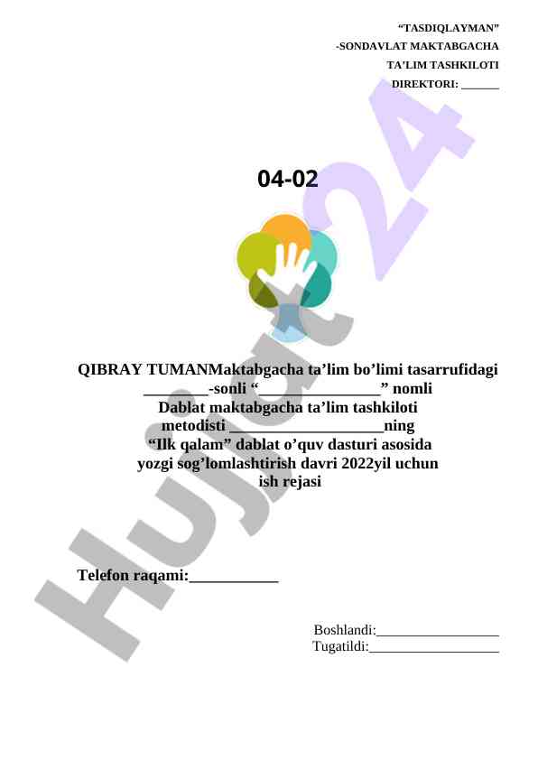 Yozgi sog‘lomlashtirish mavsumiga oid reja