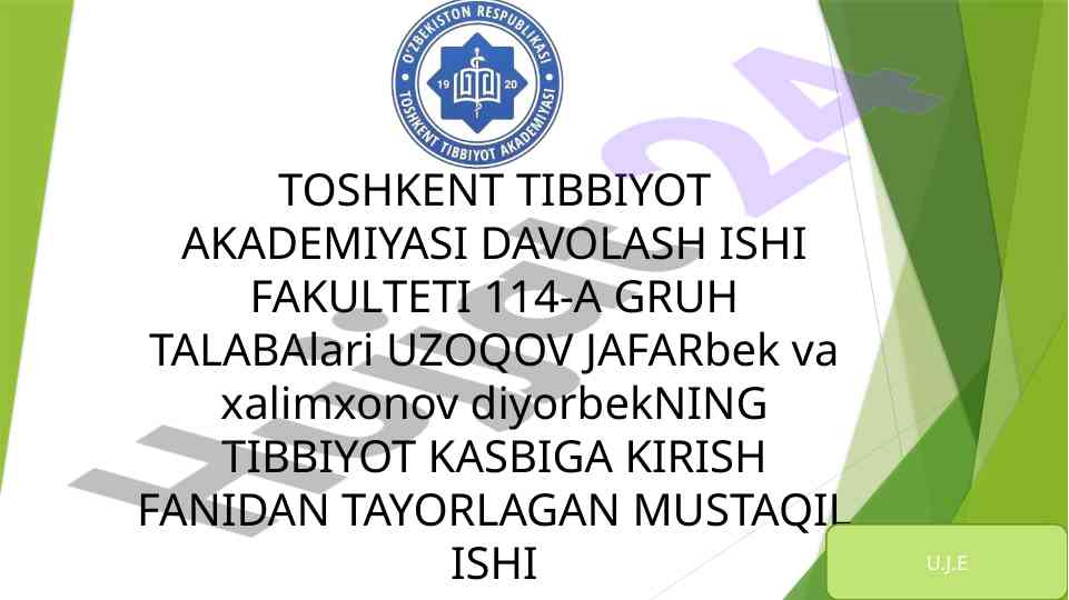 Tibbiy etika va deontologiya asoslari