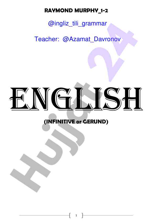 Ingliz tili grammasi uchun fe’llar va ularning tuzilishi
