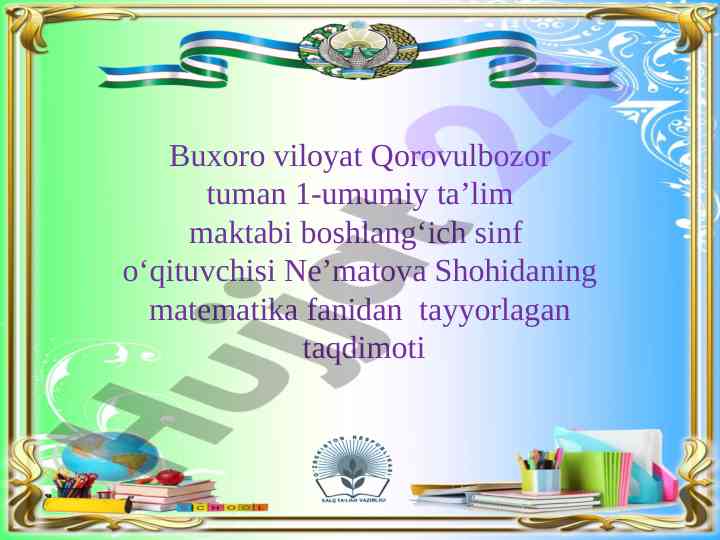 Matematika bo‘lishni tekshirish taqdimoti