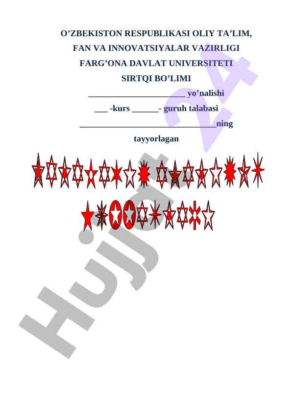 3-kurs amaliyot yo’riqnomasida talaba tavsifnomasi