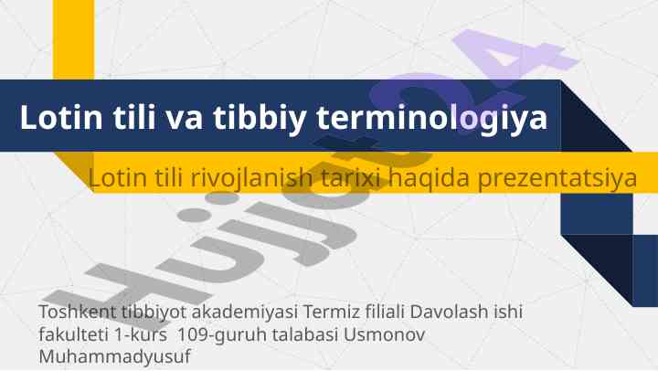 Lotin tili rivojlanishining qisqacha tarixi