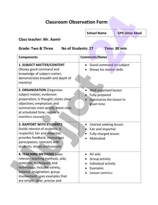 Effective classroom observation strategies