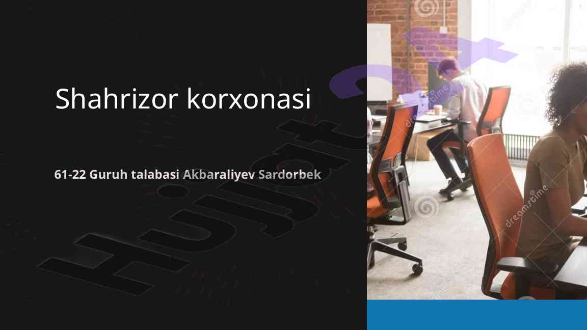 Shahrizor korxonasida xodimlar faoliyatini tashkil etish