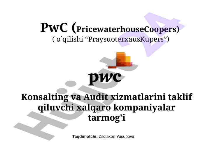 Pricewaterhousecoopers audit services overview