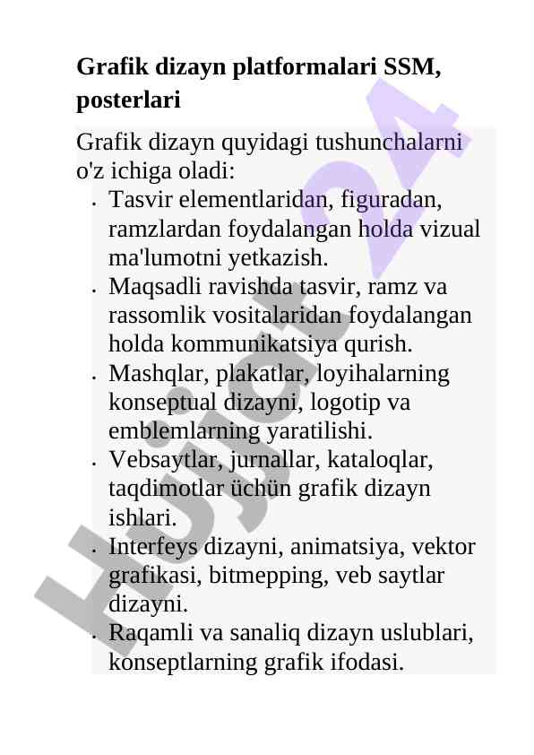 Grafik dizayn platformalari haqida ma'lumot