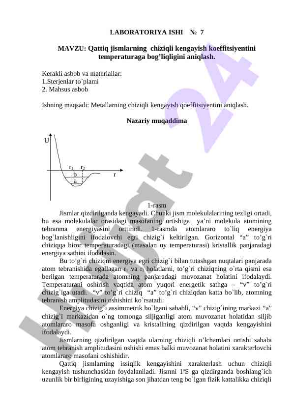 Qattiq jismlarning chiziqli kеngayishi tahlili