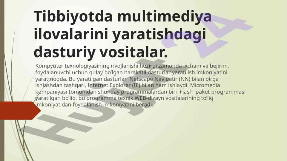Tibbiyotda multimediya ilovalarining yaratilishi