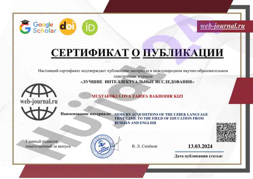 Modern acquisitions of the uzbek language in education