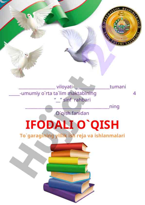 Ifodal oqish to‘garagi ish rejasi 2020-2021