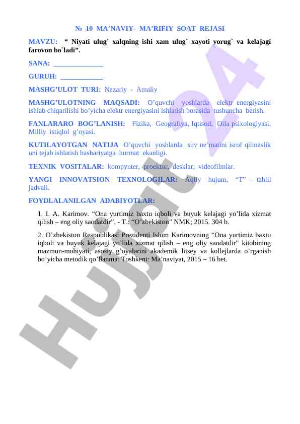 Niyati ulug` xalqning ishlari haqida tushuncha