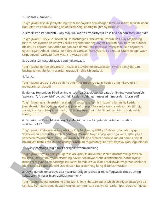 Fuqarolik jamiyati va o‘zbekiston parlamentining tarixi