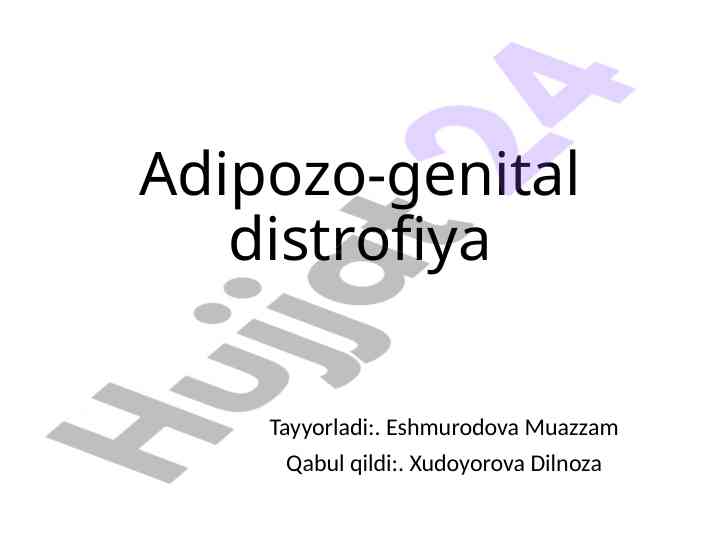 Adipozo-genital distrofiya tahlili