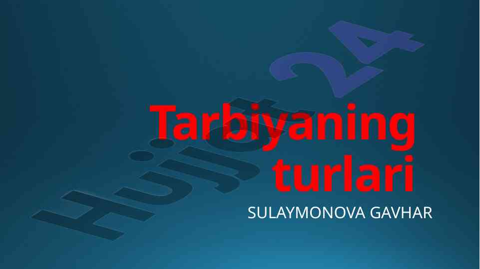Jismoniy tarbiya turlari va asosiy tushunchalar