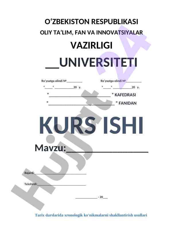 Tarix Darslarida Xronologik Ko'nikmalarni Rivojlantirish
