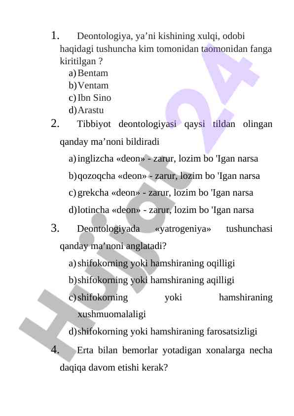 Deontologiya tushunchalari va ularning ahmiyati