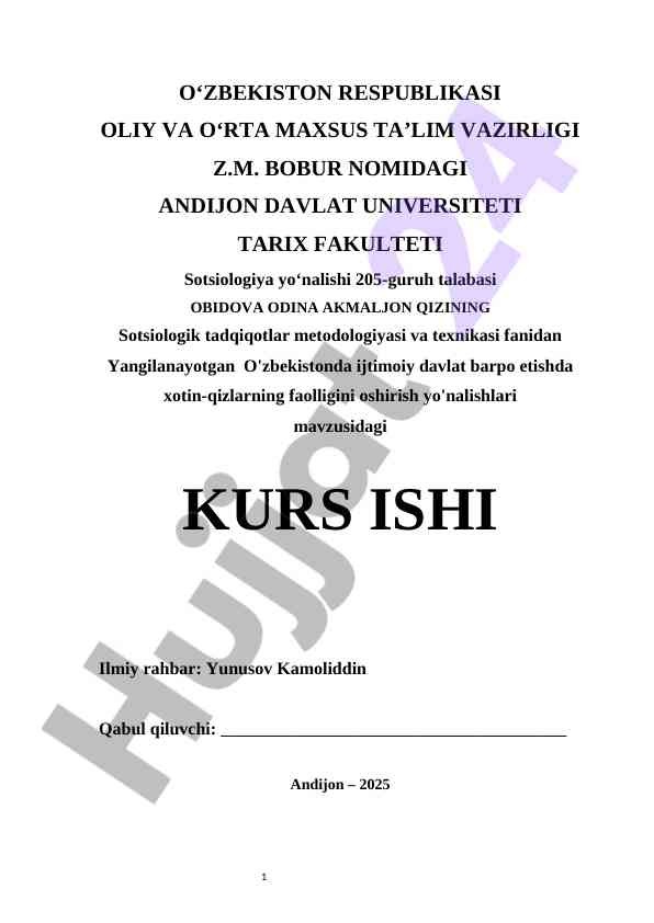 Yangilanayotgan  O'zbekistonda ijtimoiy davlat barpo etishda xotin-qizlarning faolligini oshirish yo'nalishlari