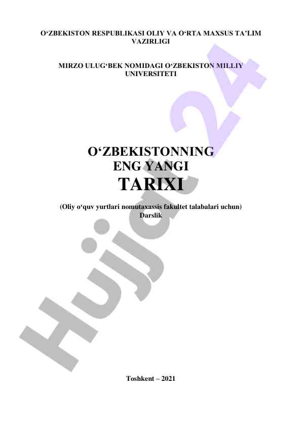 O‘zbekistonning eng yangi tarixi darslik