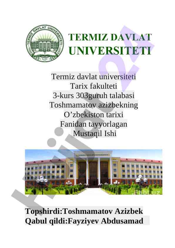 O‘zbekiston tarixi: paxta ishi va ozbek ishi