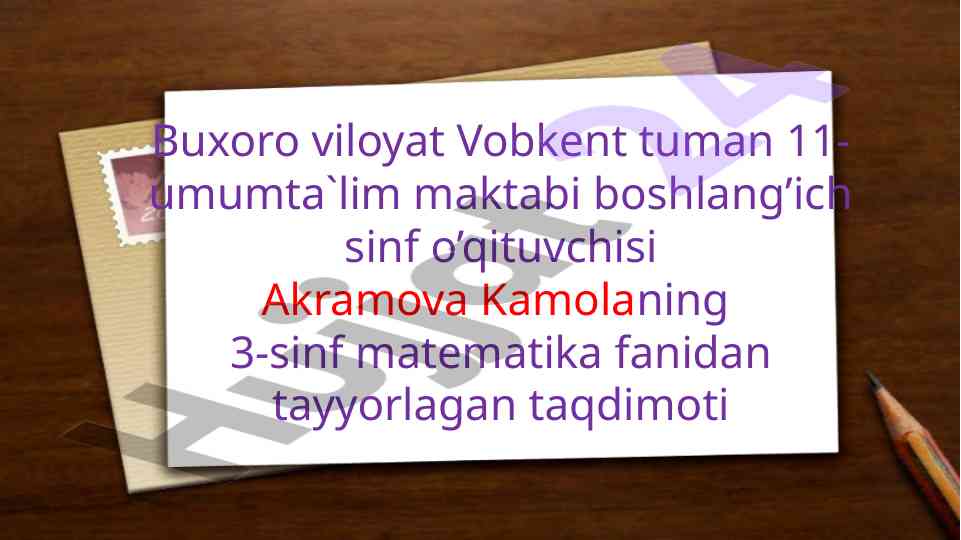 Maxraji bo‘lgan kasrlar mavzusida taqdimot