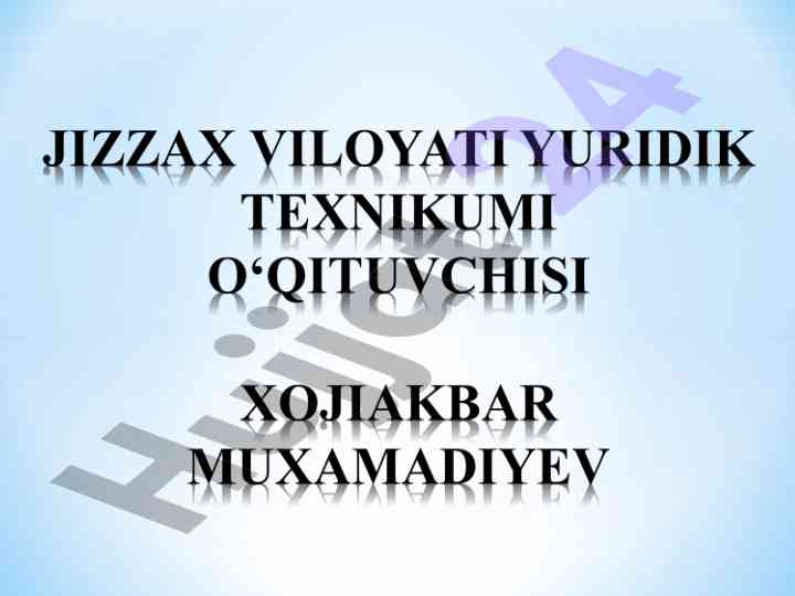 Konstitutsion huquq darsligi bo'yicha asosiy manbalar