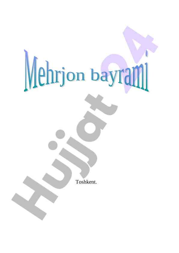 Mehrjon bayrami taʼlimi va oʻyinlar