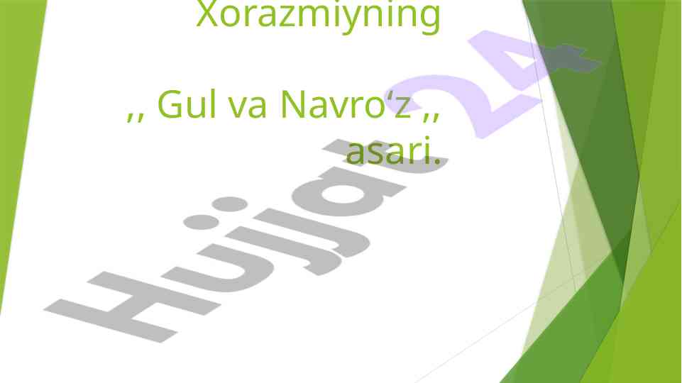 Haydar xorazmiyning gul va navroʻz asari
