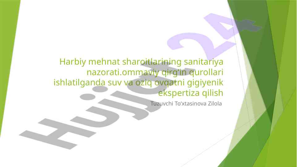 Harbiy mehnat sharoitlarining sanitariya nazorati