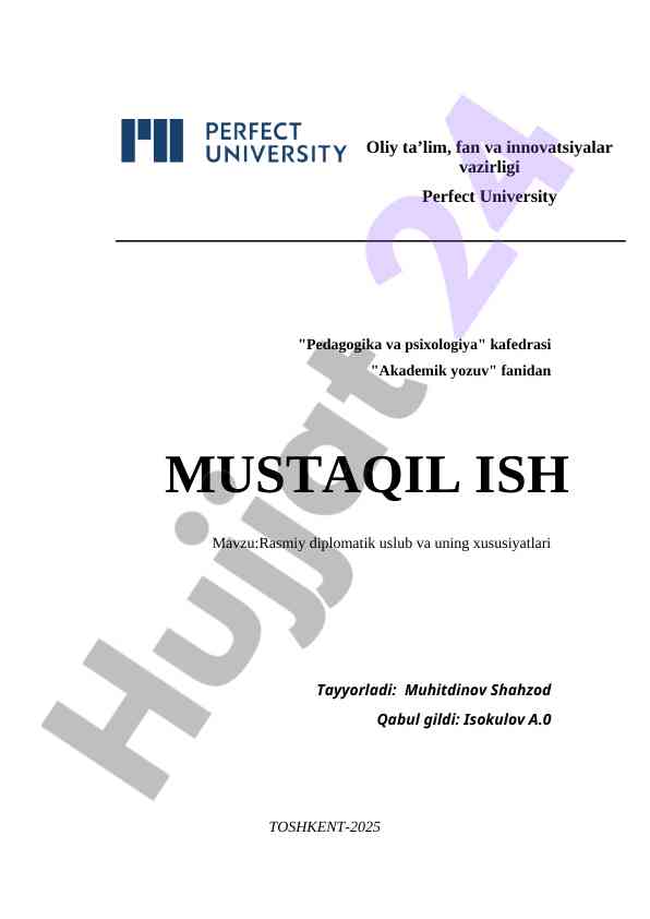 Rasmiy diplomatik uslub va uning xususiyatlari