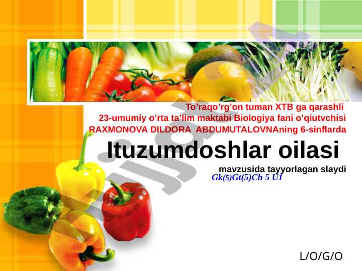 Ituzumdoshlar oilasi mavzusida ta'lim slaydi