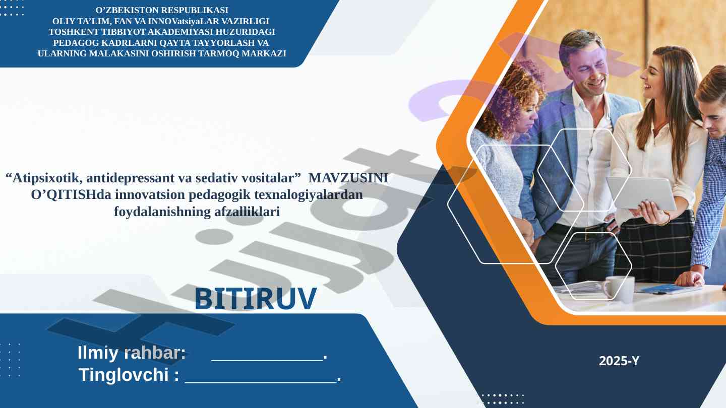 Innovatsion pedagogik texnologiyalardan foydalanish