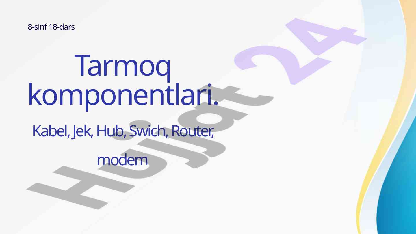 Tarmoq komponentlari va kabel turlari