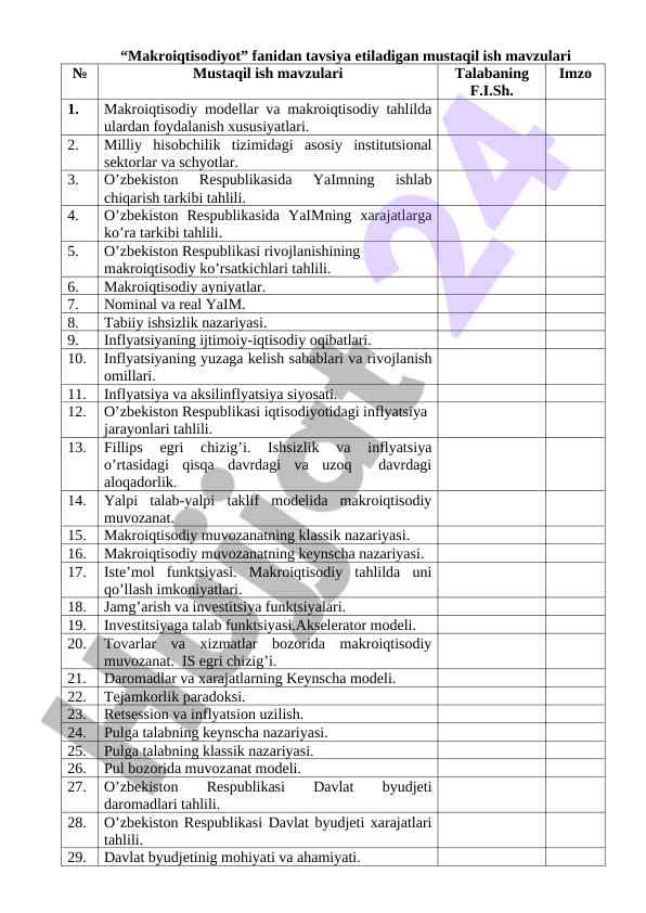 Makroiqtisodiy tahlillar va inflyatsiya jarayonlari