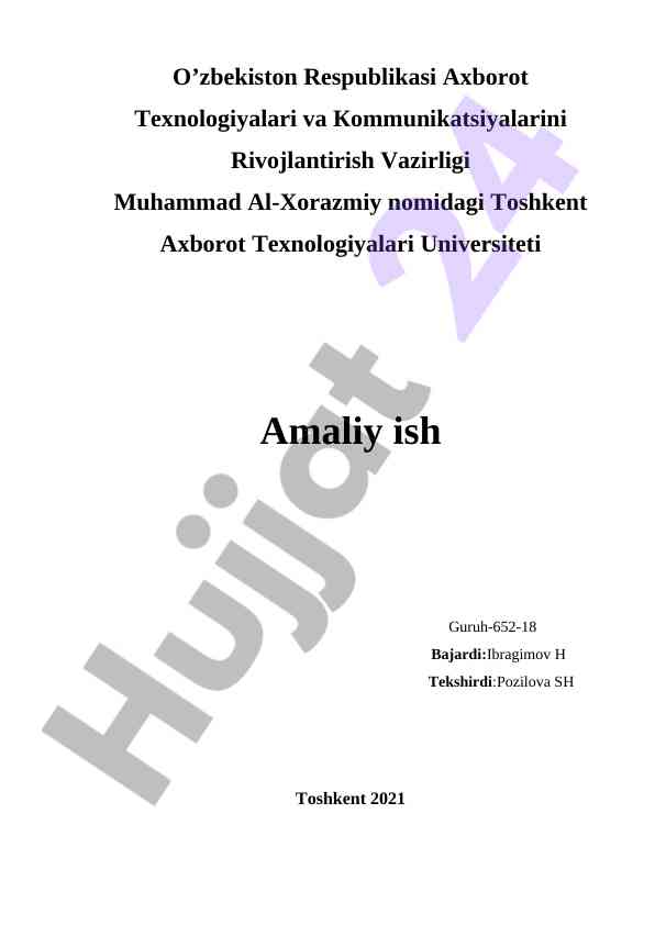 Yangi g'oya va axborot texnologiyalari tahlili