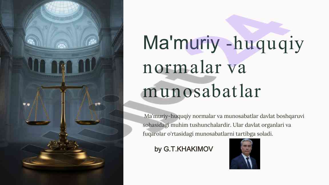 Ma'muriy-huquqiy normalar tushunchasi