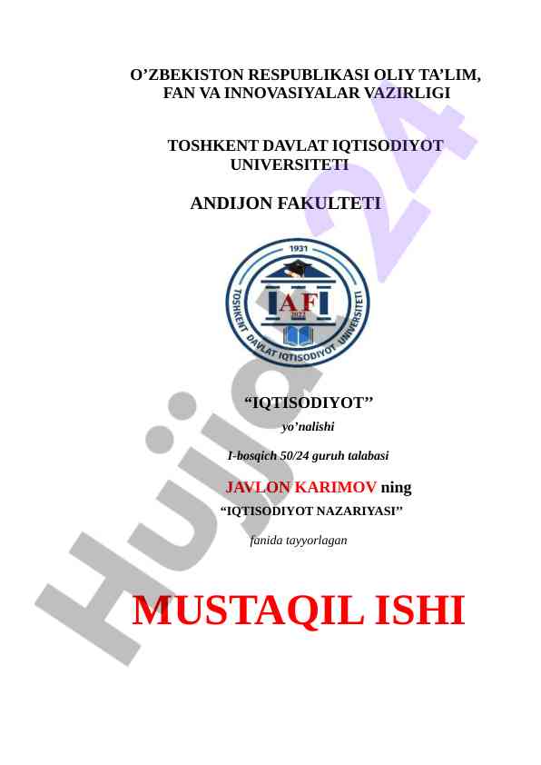 Davlatning iqtisodiy roli muhandislik asoslari