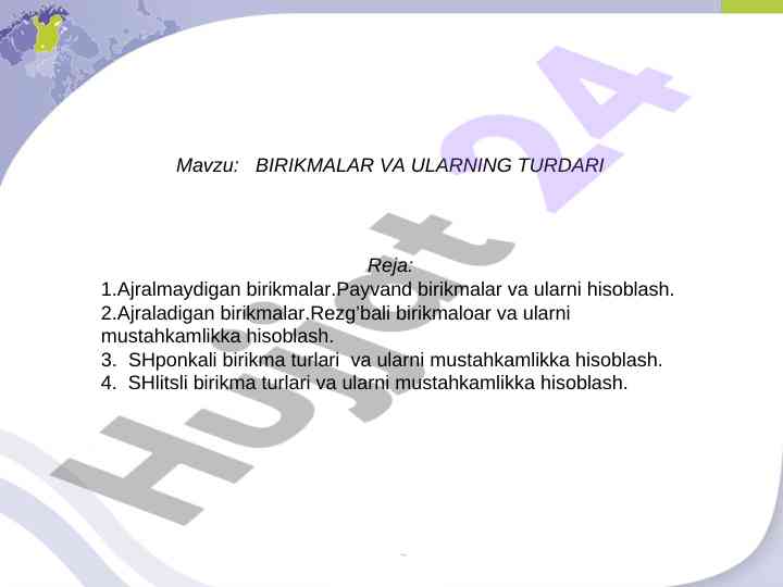 Birikmalar va ularning turlari haqida ma'lumot