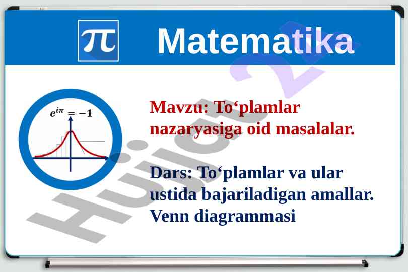 To‘plamlar nazariyasi va masalalar yechish usullari