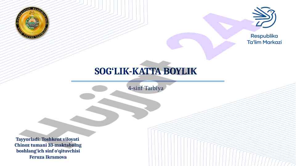 Sog‘liq va kayfiyatni o‘rganish darsi