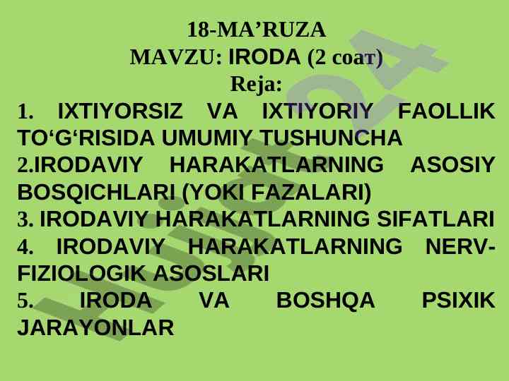 Irodali harakatlar tushunchasi va psixika