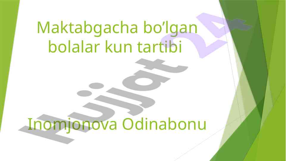 Maktabgacha ta'lim jarayoni bilan tanishtirish