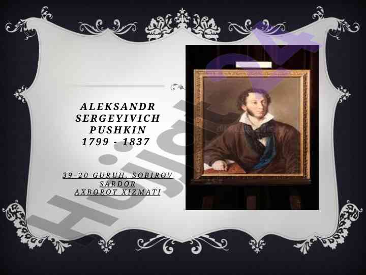 Aleksandr pushkinning adabiyotdagi o‘rni