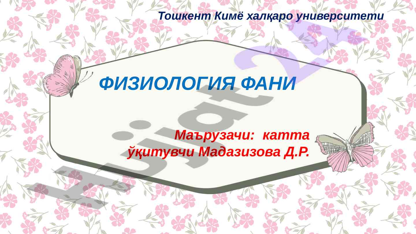 Нафас системасининг функционал характеристикаси