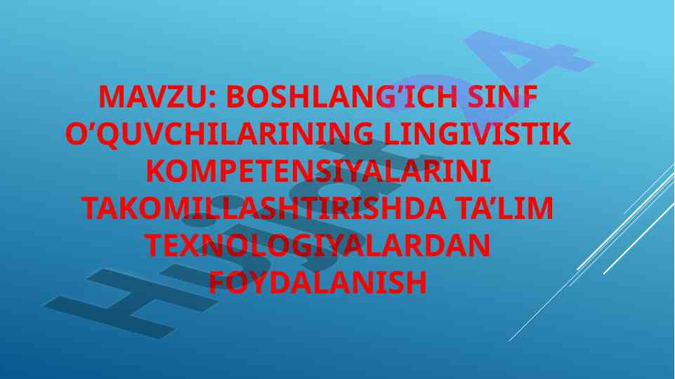 Lingvistik Kompetensiyalarni Takomillashtirish
