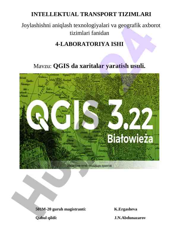 Qgis da xaritalar yaratish usuli