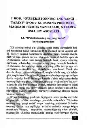 O'zbekistonning eng yangi tarixi kursi