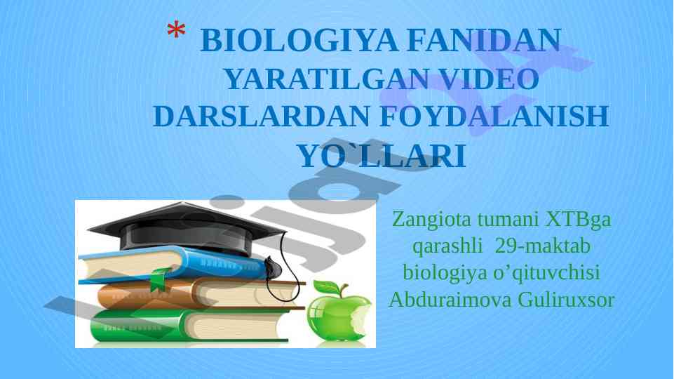 Elektron axborot-talim resurslari va video darslar