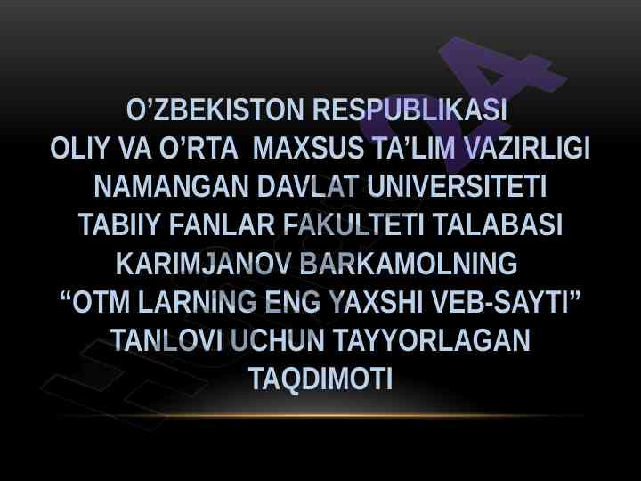 O‘zbekistonda otm veb-sayti tanlovi taqdimoti